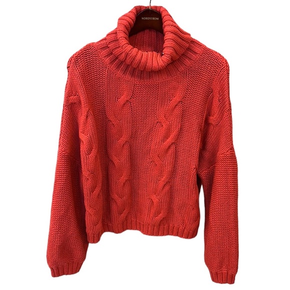 Tommy Hilfiger Sweaters - Tommy Hilfiger chunky cable knit turtleneck pullover sweater, cotton blend, sz M